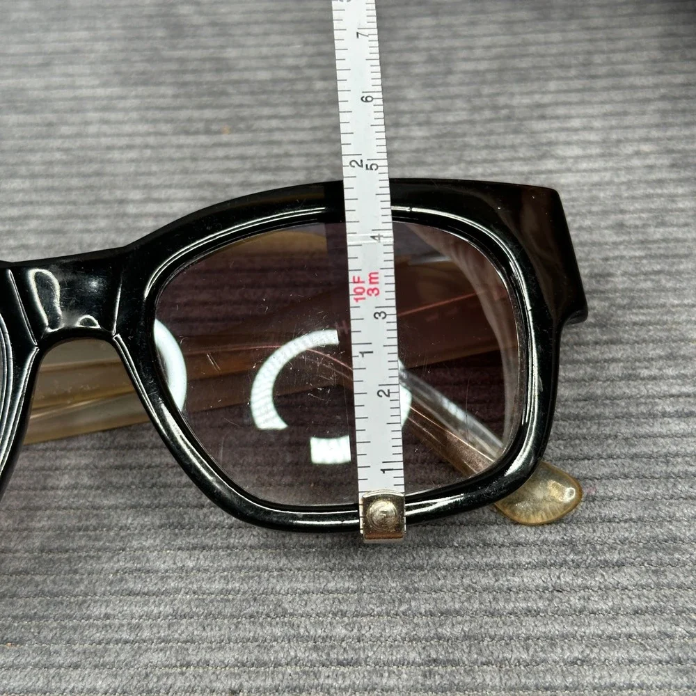 Cole Haan Y2K Sunglasses Black Square Frame Champagne Arms C6121 51-18-144